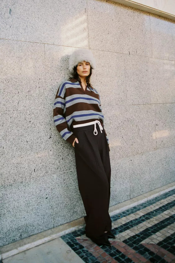 DOUBLE WAISTBAND WIDE LEG PANTS | Zara US