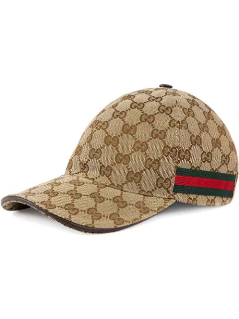 Original GG canvas baseball hat with Web | Farfetch (US)