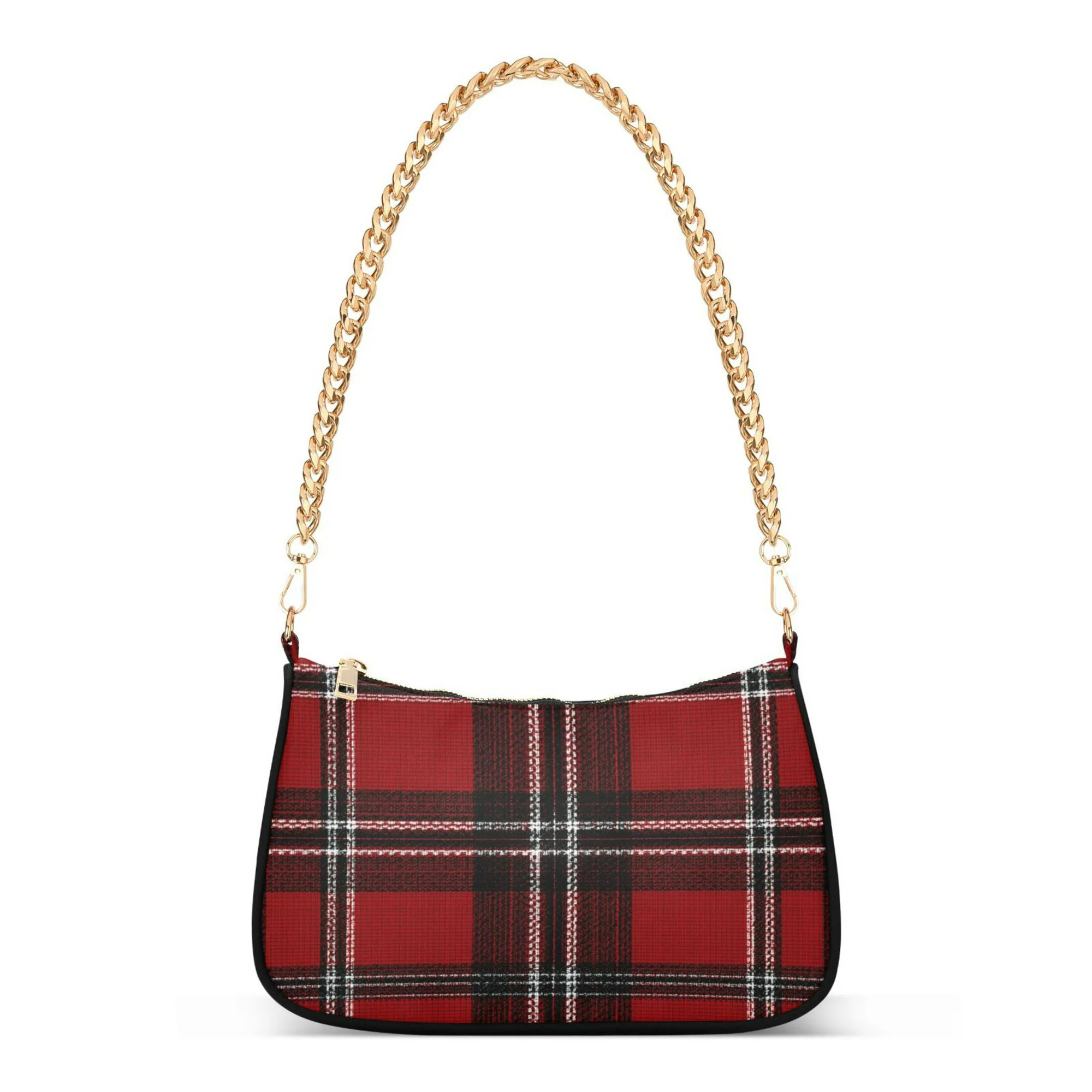 Red Black Tartan Plaids Fabric Texture Women's Tote Bag Polyester Chain Bag Lightweight Shoulder ... | Walmart (US)