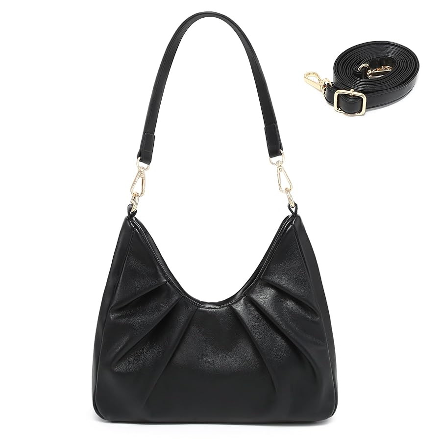 Dasein Ruched Hobo Handbag for Women Retro Shoulder Purse Crossbody Bag with 2 Removable Straps | Amazon (US)