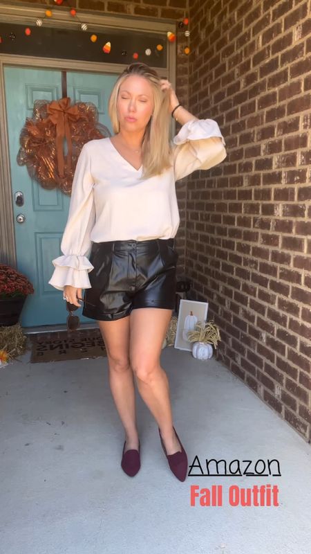 Faux Leather Shorts | Concert outfit | Hot fall outfit | Ruffle Sleeved Top

#LTKVideo #LTKfindsunder50 #LTKstyletip