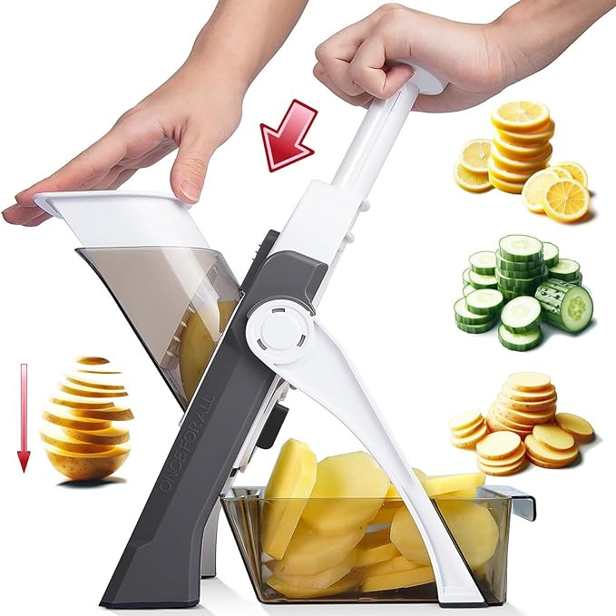 ONCE FOR ALL Safe Mandoline Slicer For Kitchen, Professional Vegetable Slicer For Food Potato Sli... | Amazon (US)