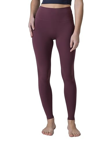 Colorfulkoala Dreamlux No Front Seam Leggings for Women 28" Inseam, High Waisted Buttery Soft Full Length Yoga Pants (XS, Plum Red) | Amazon (US)