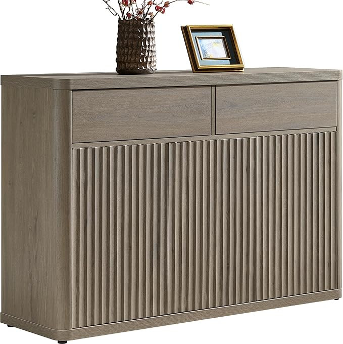 SICOTAS Buffet Cabinet with Storage - Storage Cabinet Sideboard with Doors & Shelves Accent Crede... | Amazon (US)