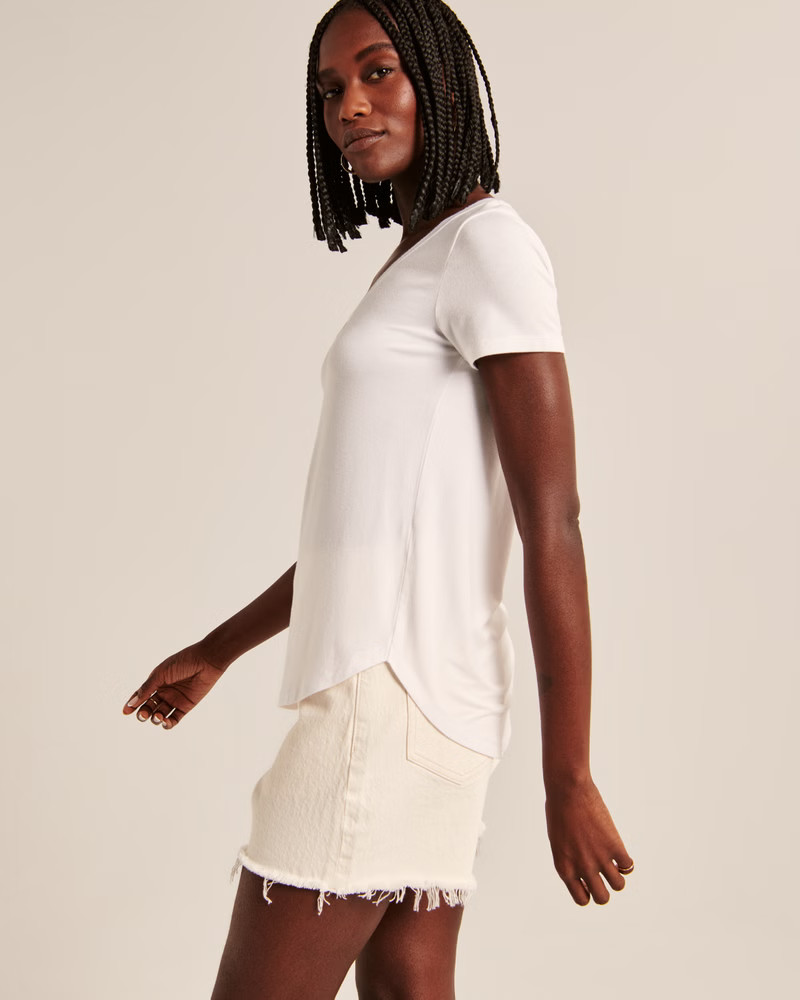 Drapey V-Neck Tee | Abercrombie & Fitch (US)