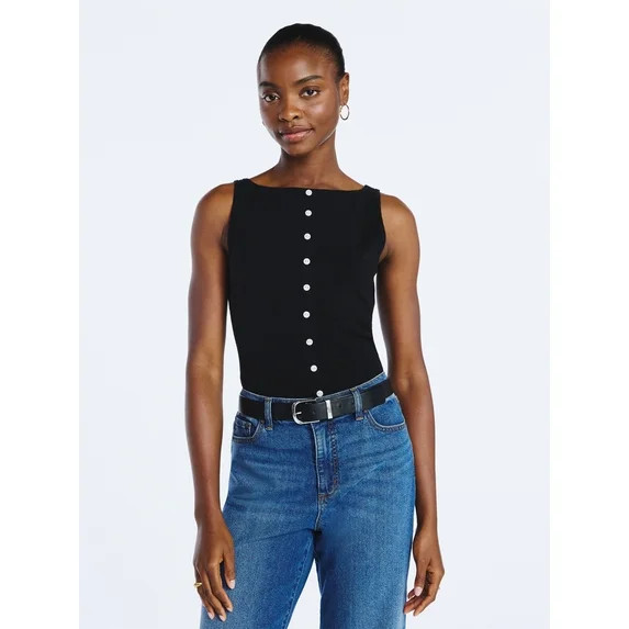 Scoop Women's Sleeveless Button Front Cardigan Sweater, Lightweight, Sizes XS-XXL | Walmart (US)