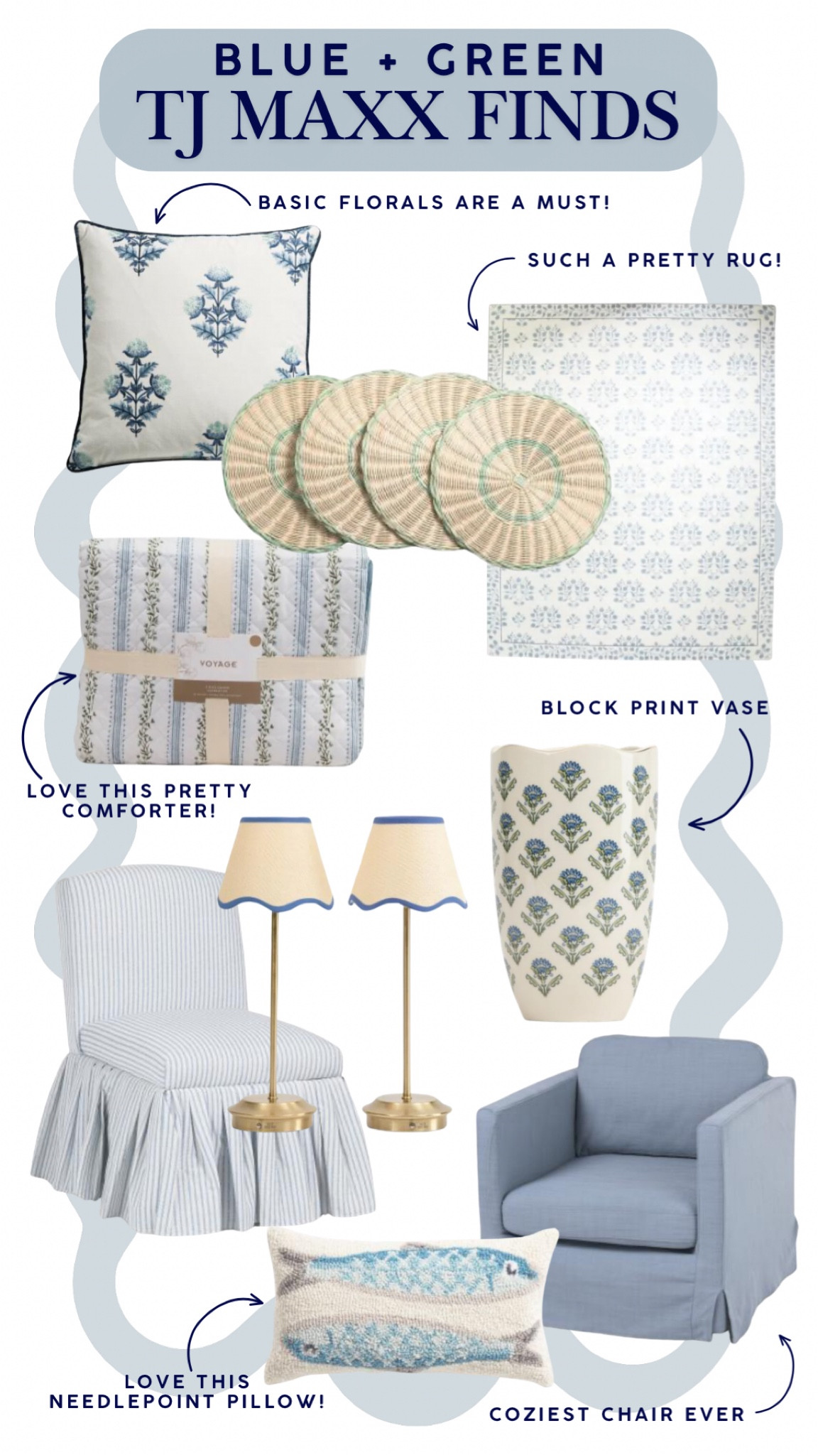 Browse these gorgeous blue and green favorites for a soft and peaceful cottage and coastal grandmillennial style home!

#LTKHome #LTKSeasonal #LTKSaleAlert