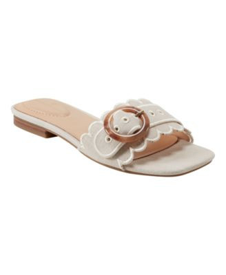 Women's Silla Scallop Buckle Flat Slide Sandals | Macy's