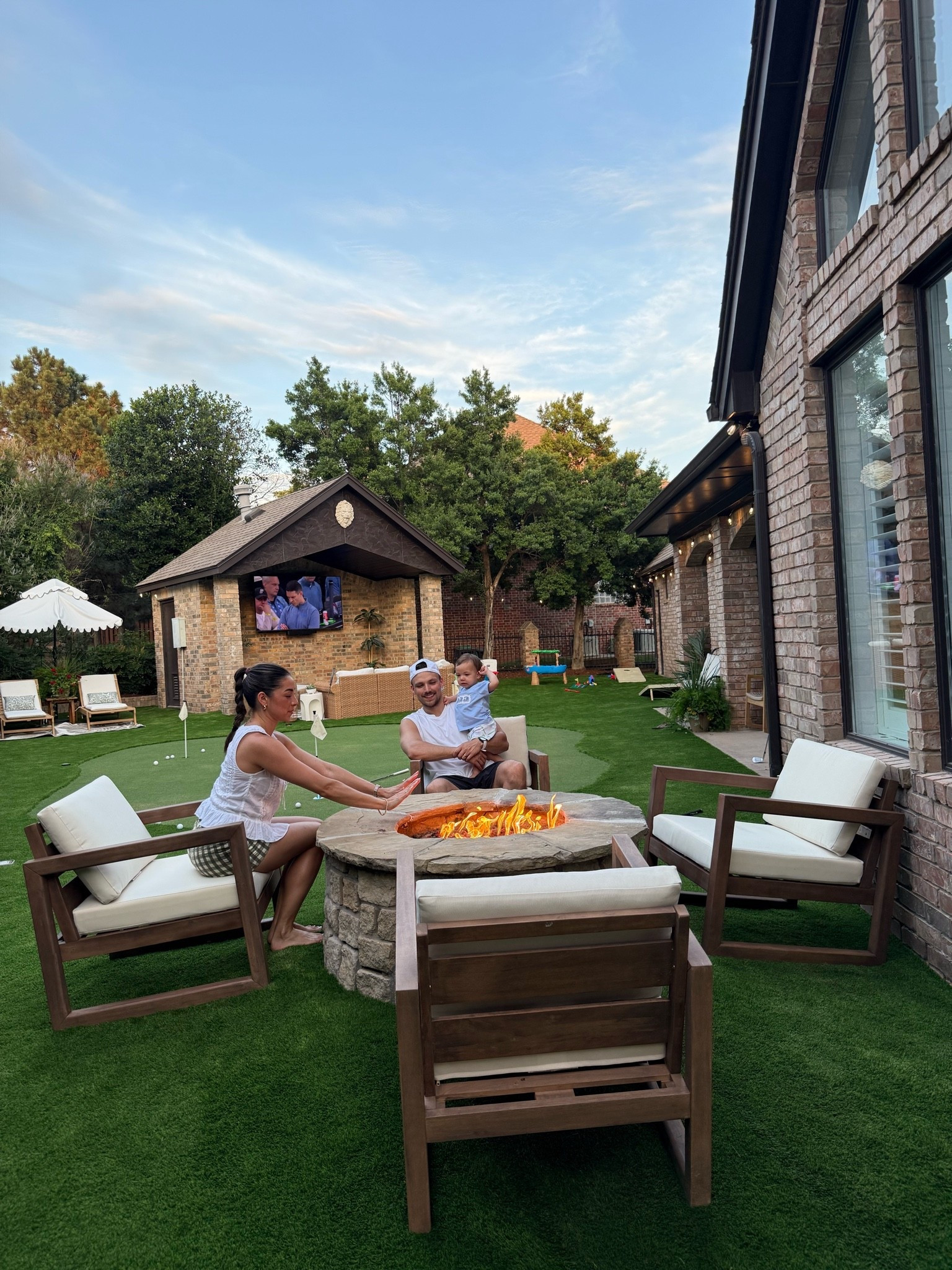 #ad our dream backyard reveal!!! 🏡⛳️🔨 bye pool! We are absolutely obsessed with how this turned out!! 

We got all our patio furniture from @wayfair!  Wayfair has the seating to make your home the ultimate staycation spot for all your hosting and entertaining needs 🌴

#wishyouwerehere #outdoor #Wayfair #WayfairPartner

#LTKKids