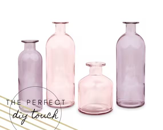 Set of 4 Assorted Pink and Purple Bud Vases - DIY Centerpiece - DIY Wedding - DIY Home Décor - M... | Etsy (CAD)