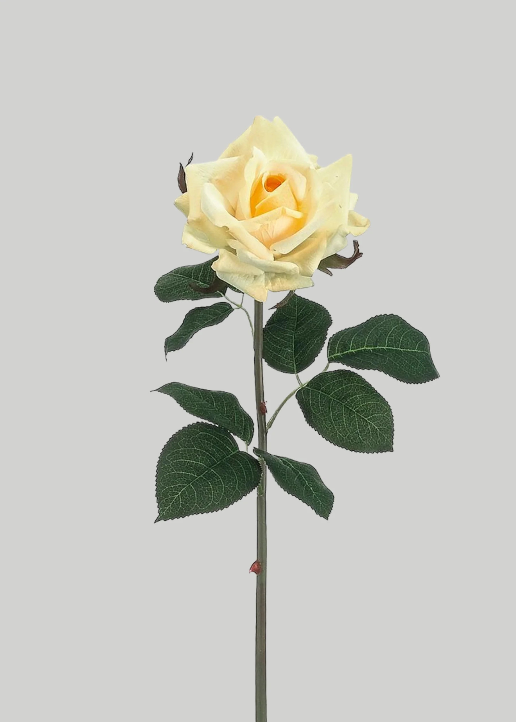 Yellow Fake Rose Real Touch Flower - 20.5" | Afloral