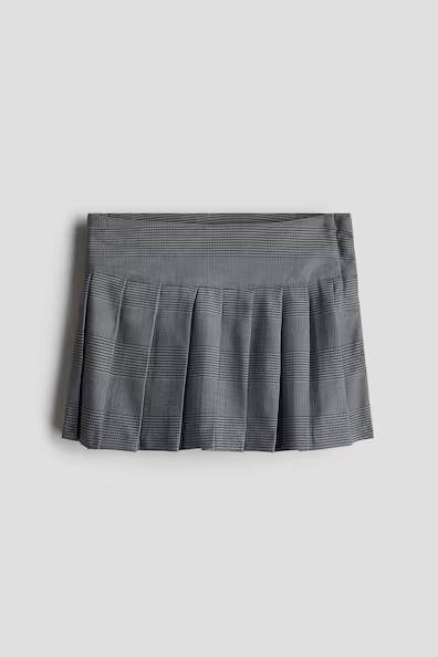 H & M - Pleated Twill Skirt - Gray | H&M (US + CA)