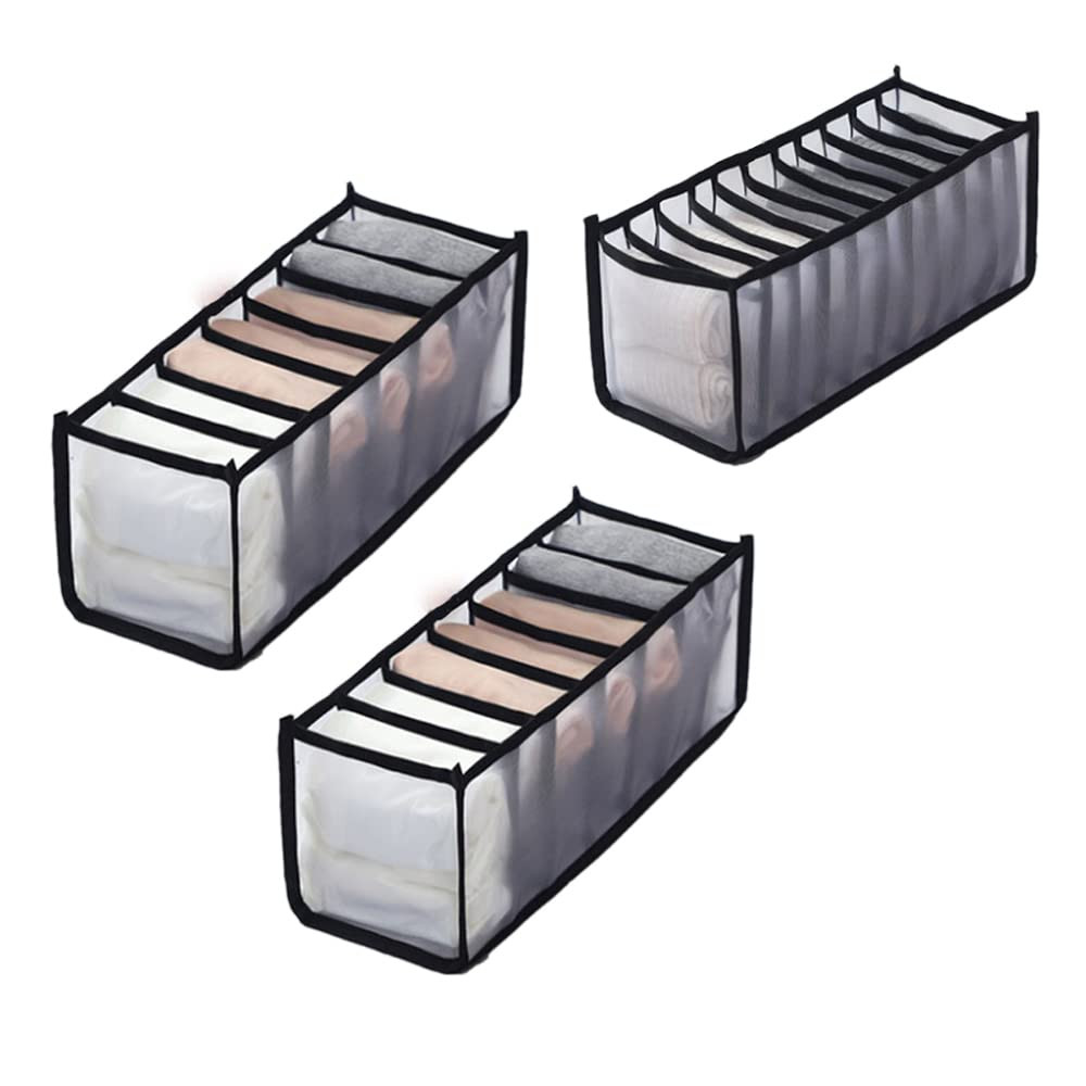 HSLFUAI Pack of 3 Mesh Drawer Organizer Underwear Drawer Organizer Socks Compartment Storage Mesh... | Amazon (US)