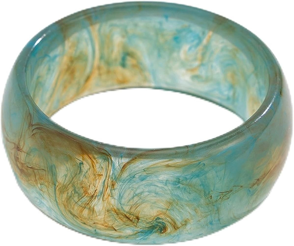 Exaggerated Colorful Irregular Geometric Acrylic Resin Bangle Bracelet Handmade Chunky Multicolor... | Amazon (US)