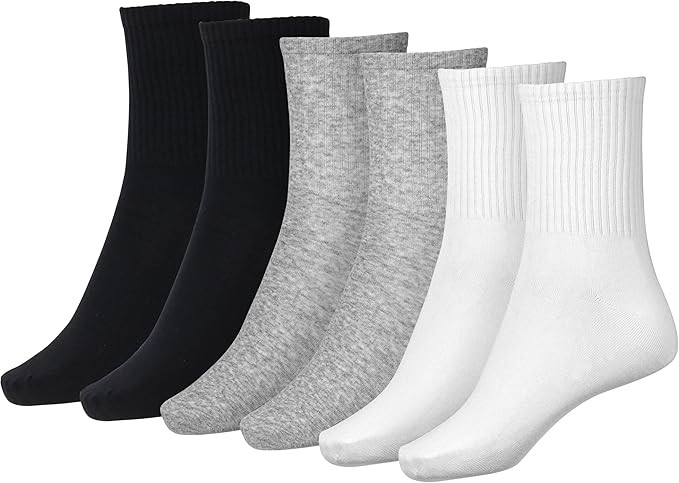 BenSorts Women Crew Sock Cotton Casual Calf Socks 6 Pairs Size 5-11 | Amazon (CA)