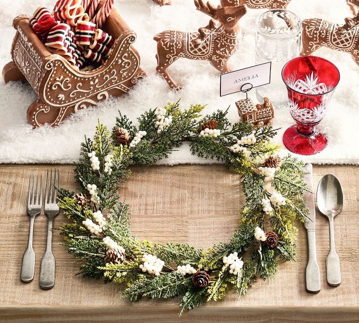 White Berry Pinecone Charger - Set of 4 | Pottery Barn (US)