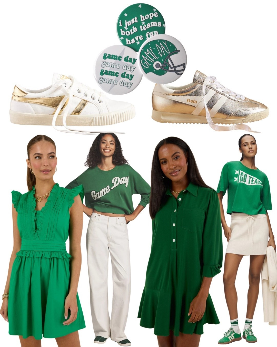 Green & Gold Game Day

Tailgate OOTD | Football Game Outfit | Spirit Wear | 