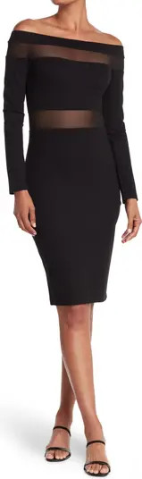 Love By Design Off-the-Shoulder Mesh Panel Bodycon Dress | Nordstromrack | Nordstrom Rack