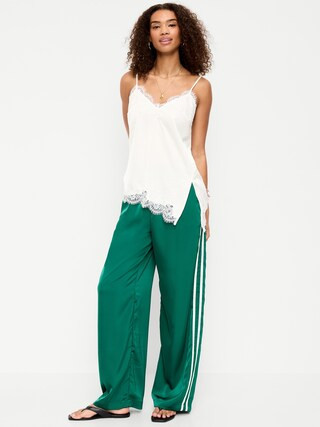 High-Waisted Satin Track Pants | Old Navy (US)
