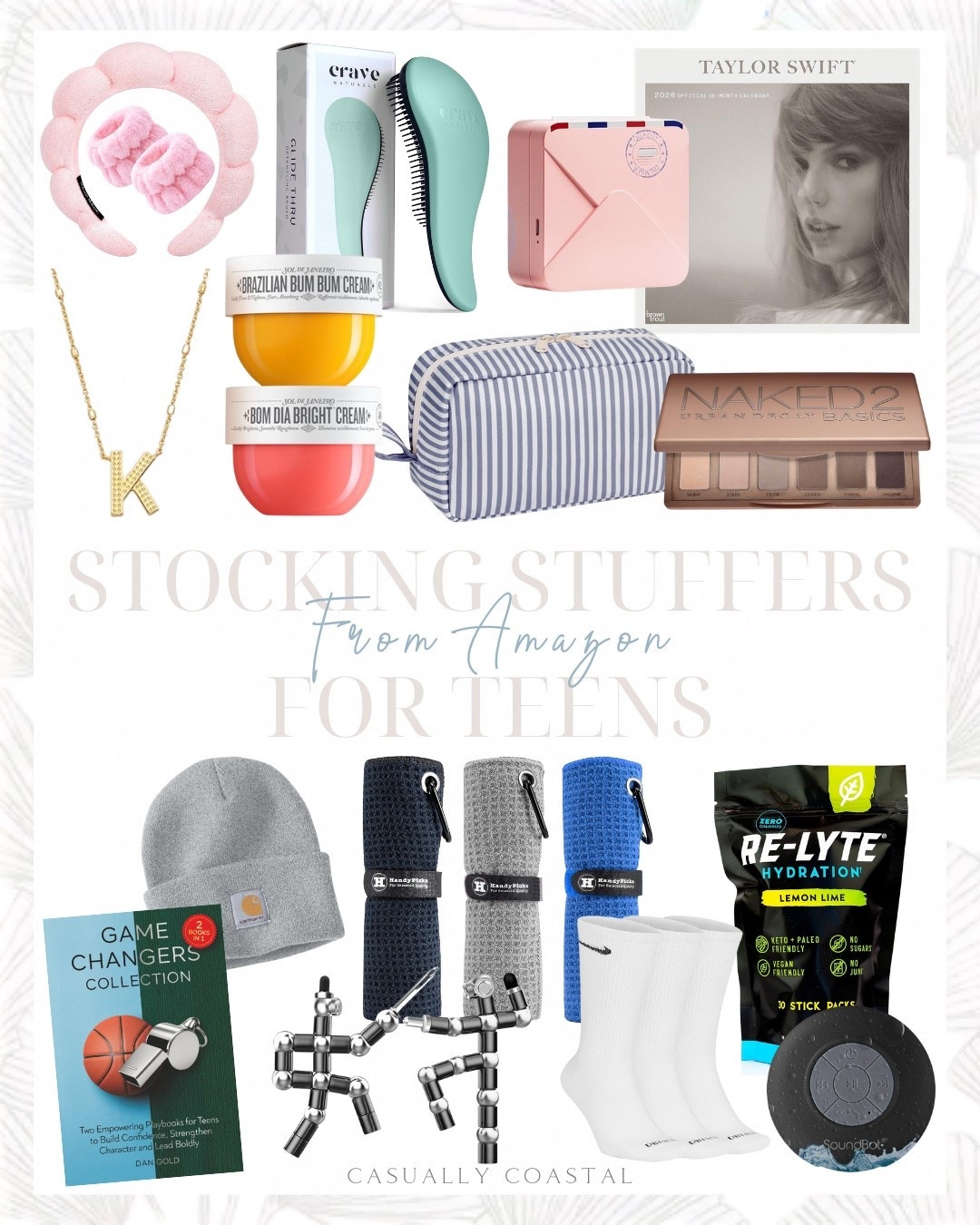 Stocking Stuffers For Teens From Amazon 

Amazon gift guide, stocking stuffers gift guide, teen gifts, Taylor Swift wall calendar, Kendra Scott pendant necklace, gold letter necklace, striped toiletry bag, SOL de janeiro mini body cream trial set, crave naturals detangling hair brush, pocket mini Bluetooth thermal photo mini printer, urban decay naked 2 mini eyeshadow palette, spa headband, skincare headband and wristbands, microfiber golf towels, fidget pen, Redmond re-lyte electrolyte drink powder mix, Game Changers Collection book, book for teens, soundbot waterproof shower speaker, portable speaker, nine everyday training crew socks, carhartt men’s knit cuffed beanie 

#LTKFindsUnder50 #LTKGiftGuide #LTKKids