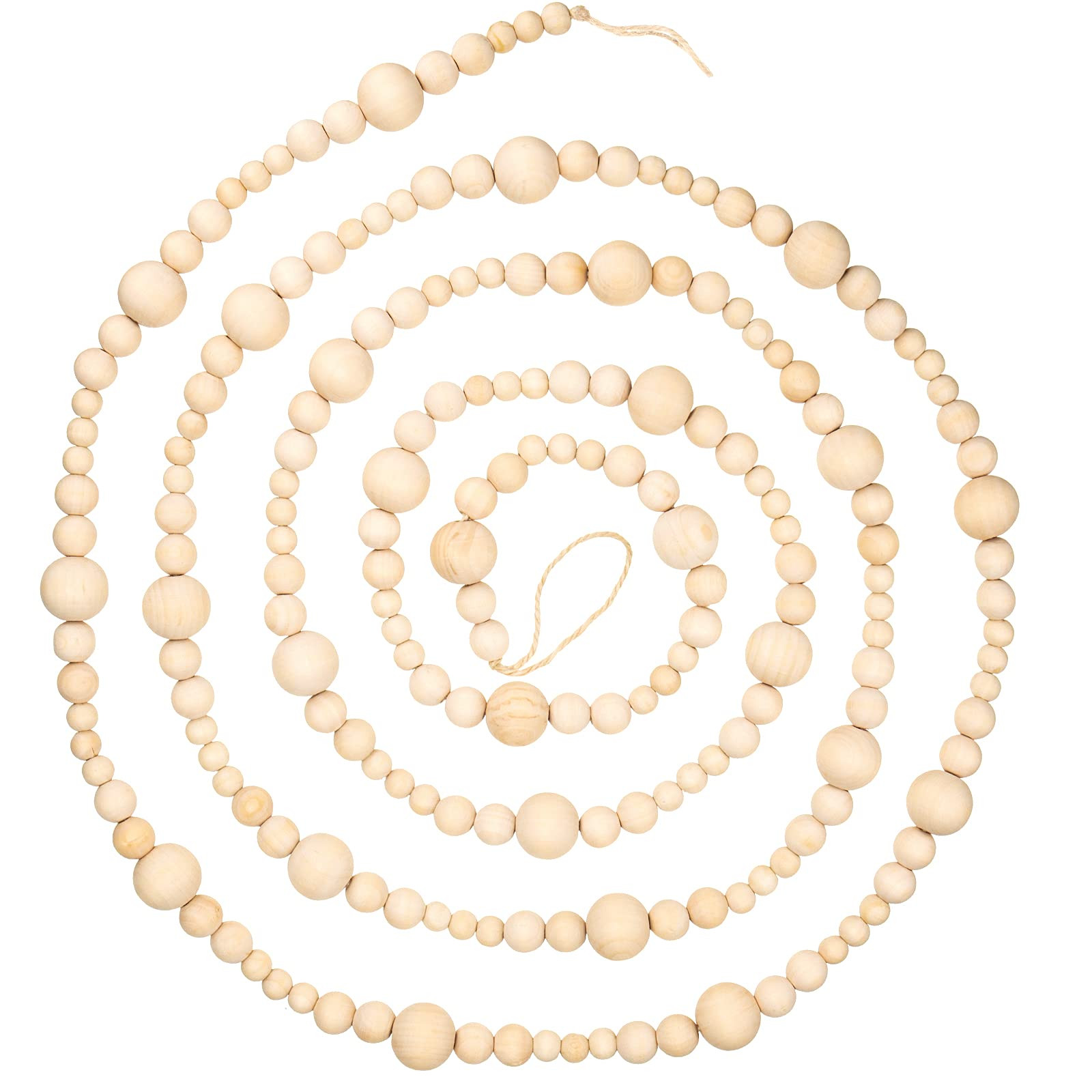 Boao 10 Feet Christmas Wooden Beads Garland Beige Christmas Tree Garland Wall Hanging Prayer Bead... | Amazon (US)