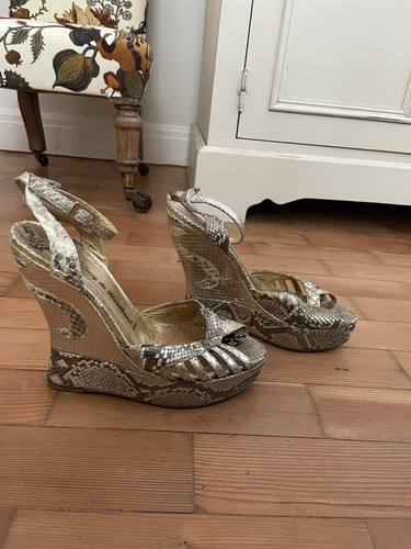 Terry de Havilland Margaux Wedges Gold Snakeskin 39 | eBay UK