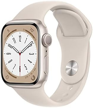 Apple Watch Series 8 [GPS 41mm] Smart Watch w/ Starlight Aluminum Case with Starlight Sport Band ... | Amazon (US)