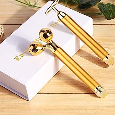 Face Massager Roller, Beauty Bar Golden, 3D Roller Electric Sonic Energy Beauty Bar and “T” S... | Amazon (US)