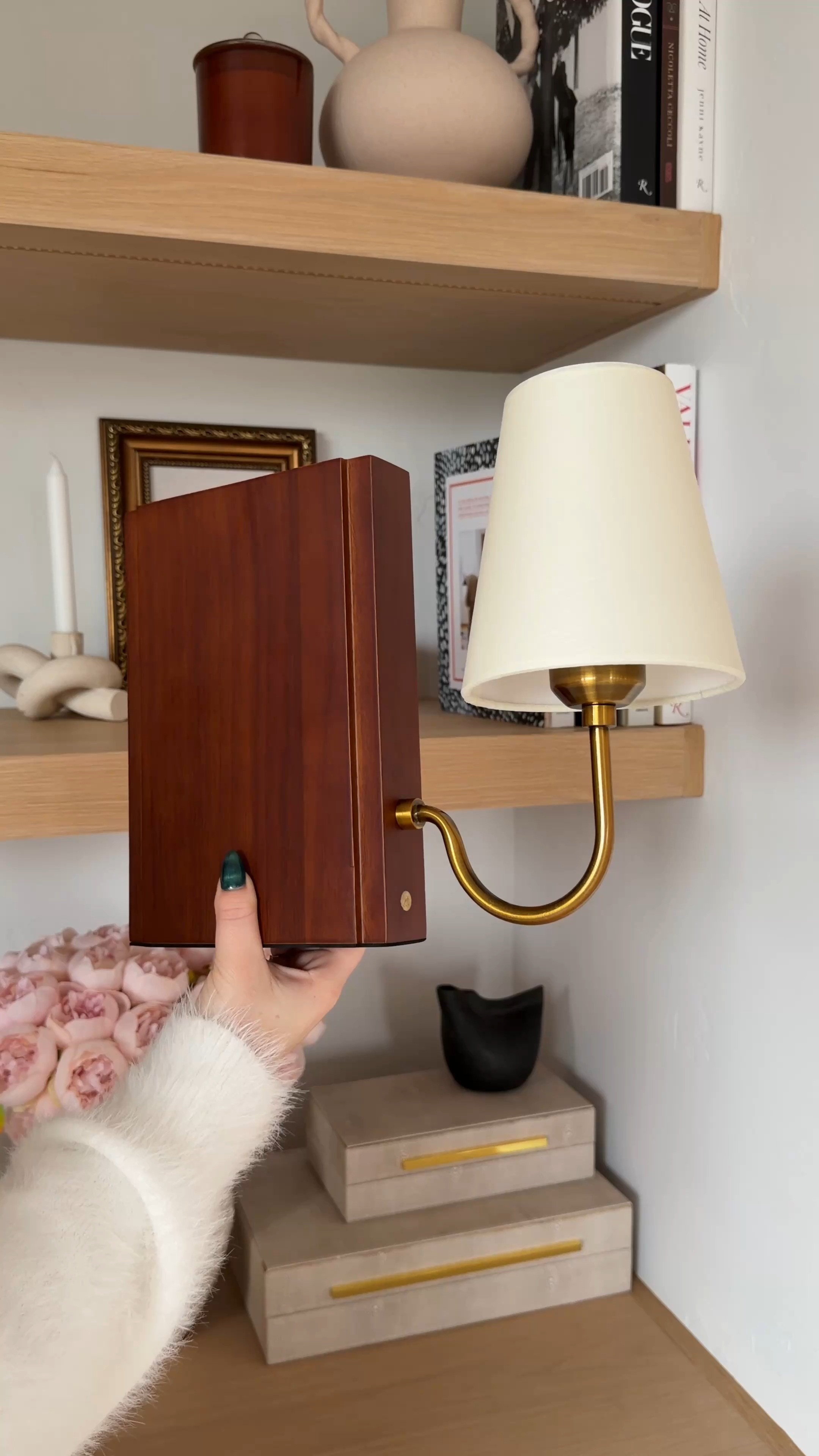 Add ambient lighting to any bookshelf with this stunning bookshelf lamp! It creates atmospheric illumination that gives that special touch with minimal effort!  

 #LTKHome