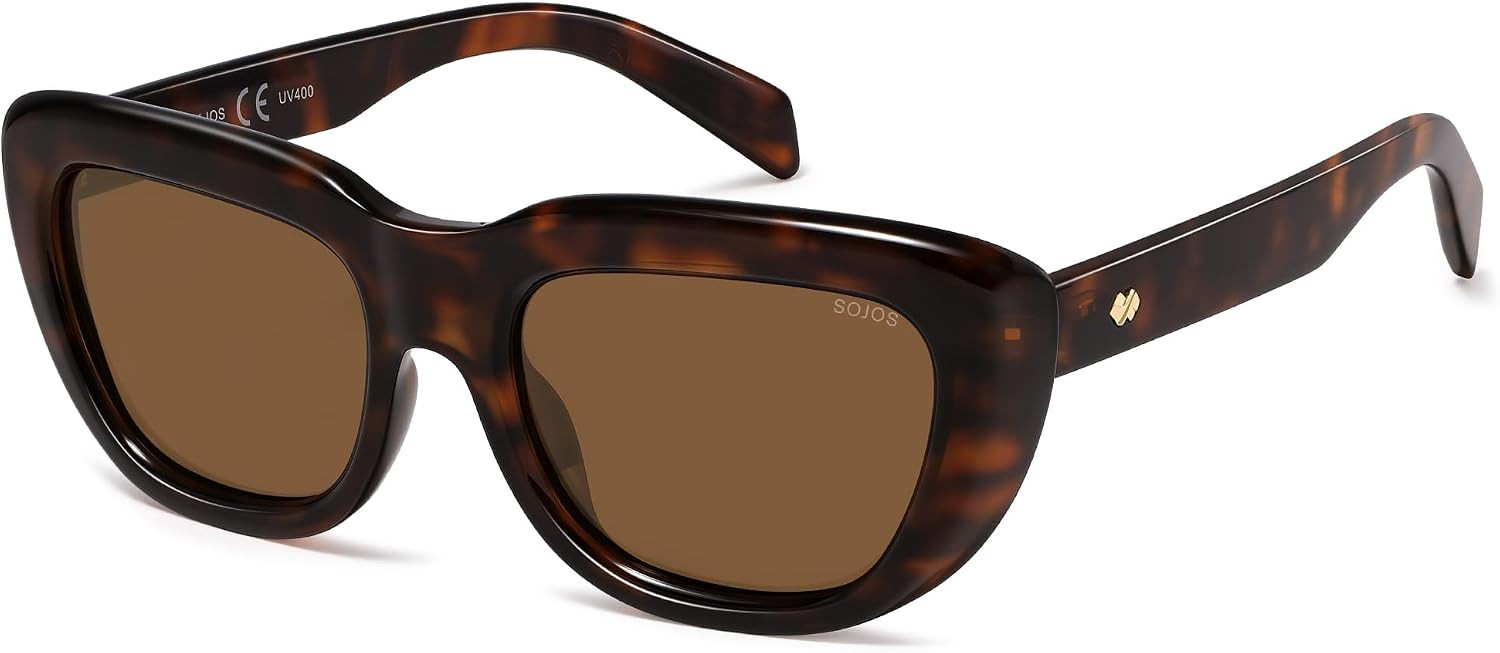 SOJOS Retro Polarized Cat Eye Sunglasses for Women Trendy Square Shades | Amazon (US)