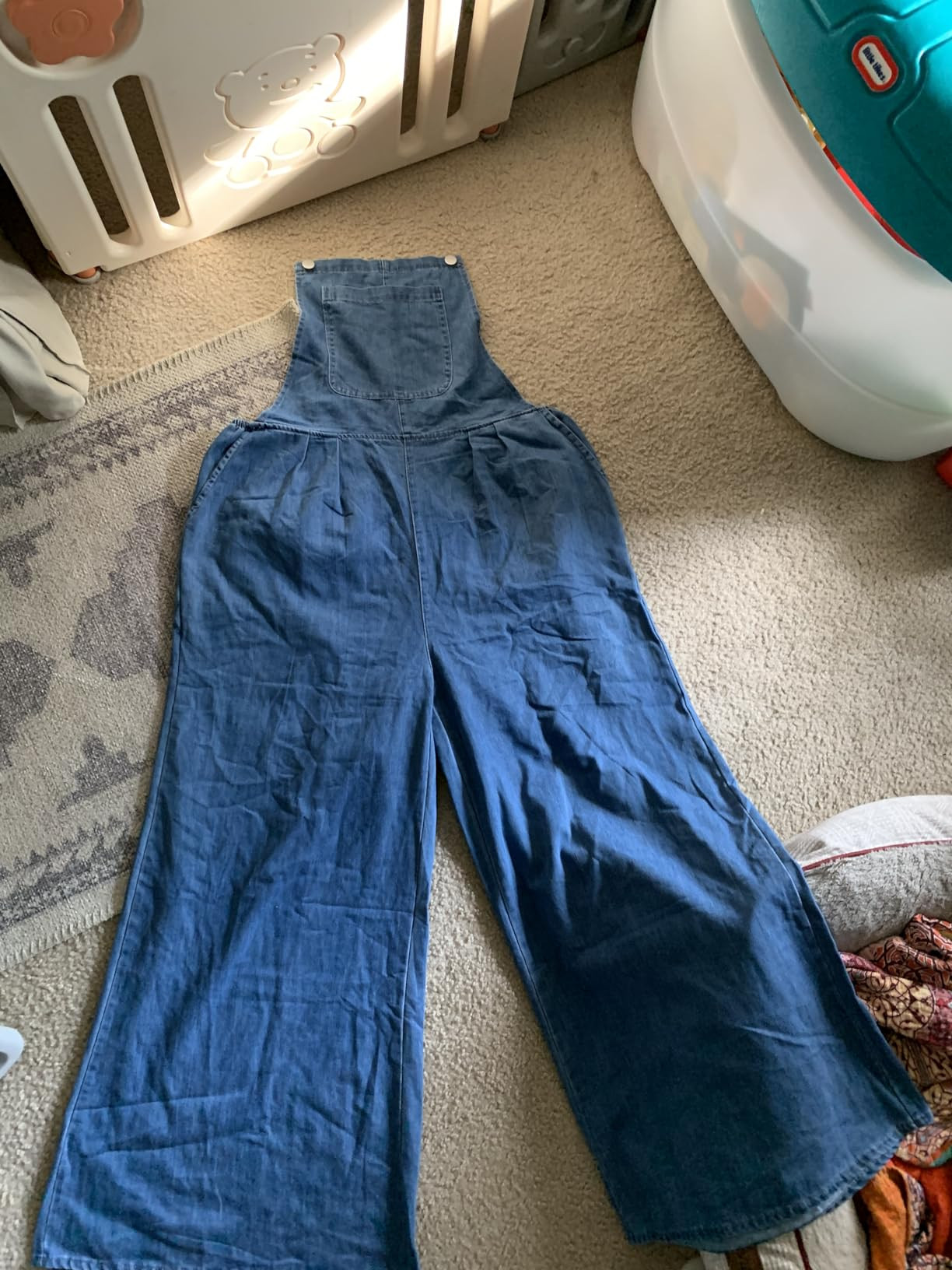 Women's Casual Ripped Adjustable Denim Overalls Baggy Wide Leg Bib Pants Palazzo Jumpsuit | Amazon (US)