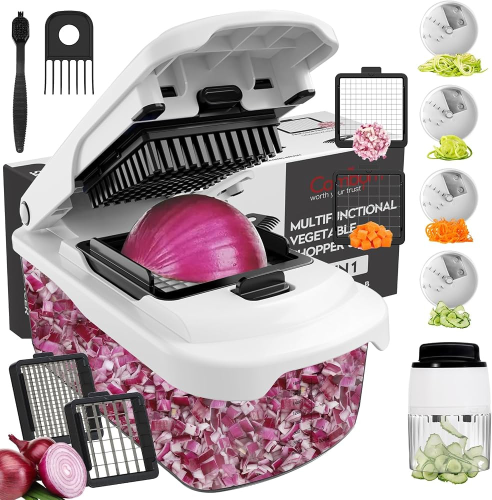 Cambom Vegetable Chopper Onion Chopper With Container, Multifunctional Food Chopper Vegetable Cut... | Amazon (US)