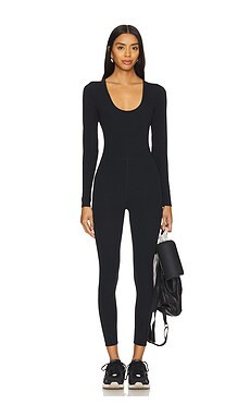 Splits59 Chloe Airweight Jumpsuit in Black from Revolve.com | Revolve Clothing (Global)