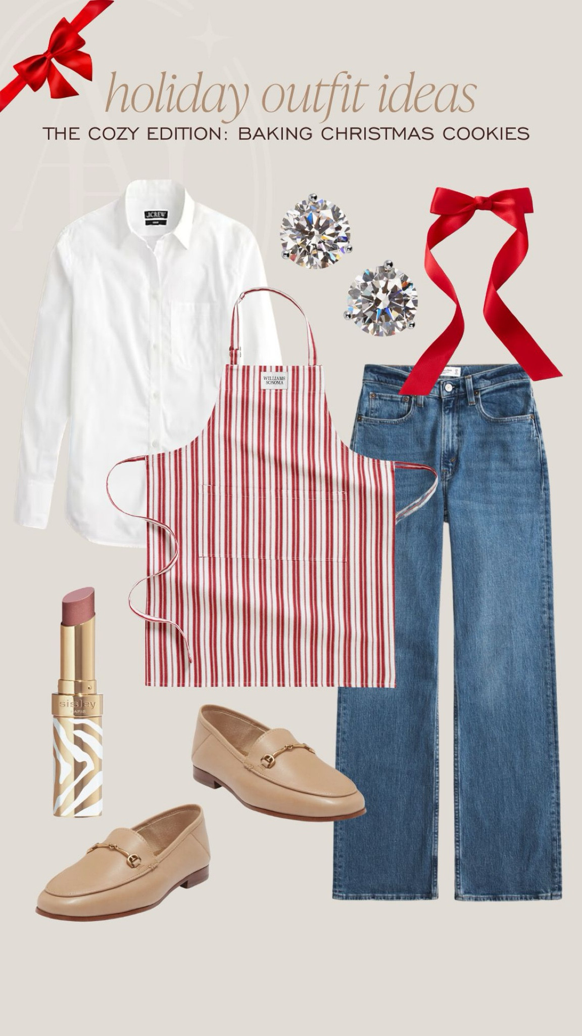 Holiday outfit idea. This apron and classic white button up are perfect for a day of baking. 

#LTKStyleTip #LTKSeasonal #LTKHoliday