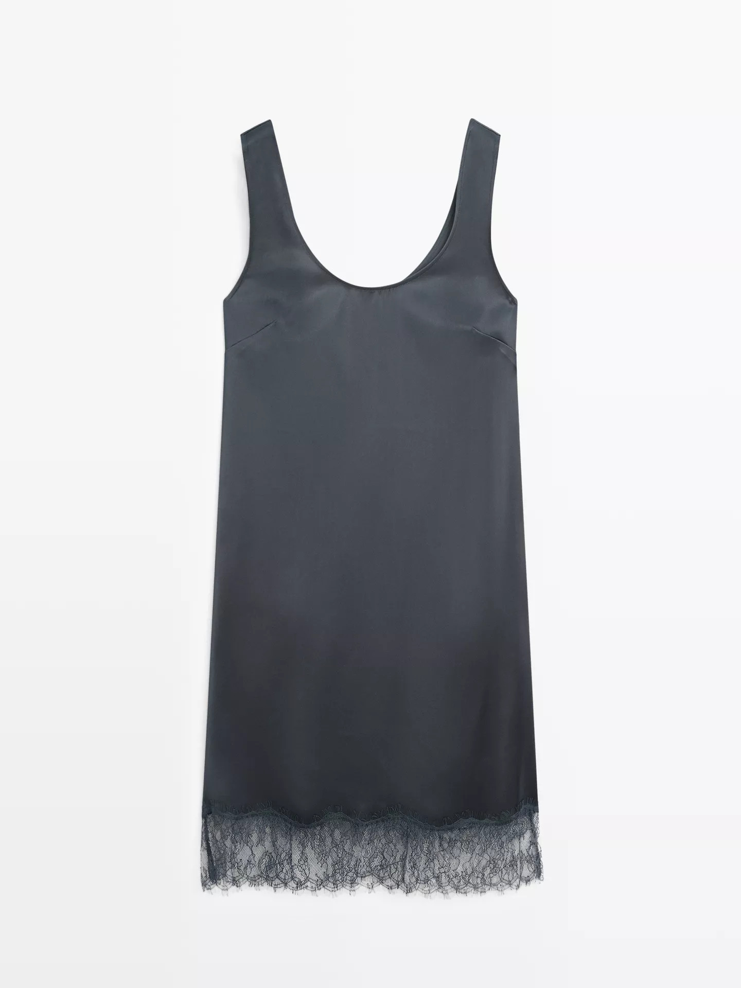 Short flowing satin dress | Massimo Dutti UK