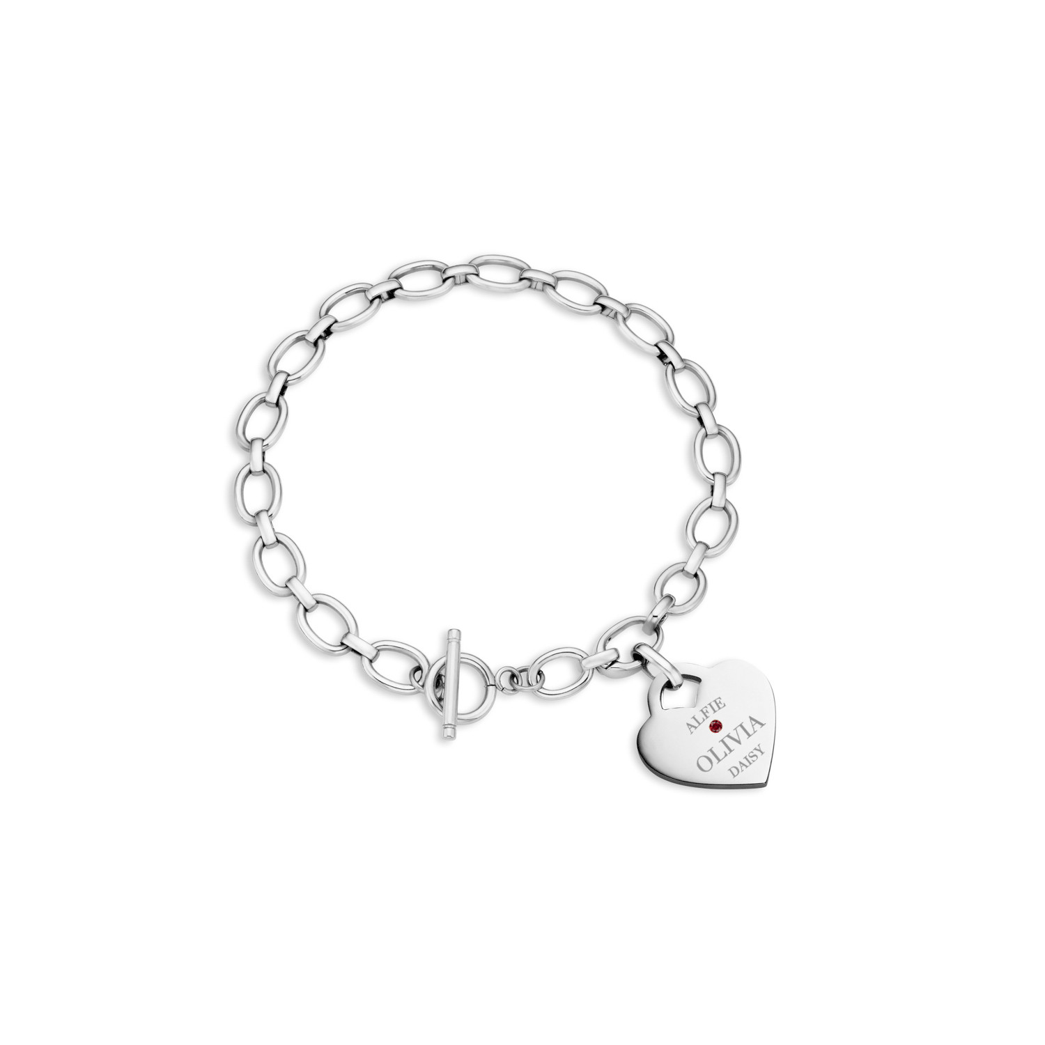 Heart Token Oval Bracelet (Silver) | Abbott Lyon