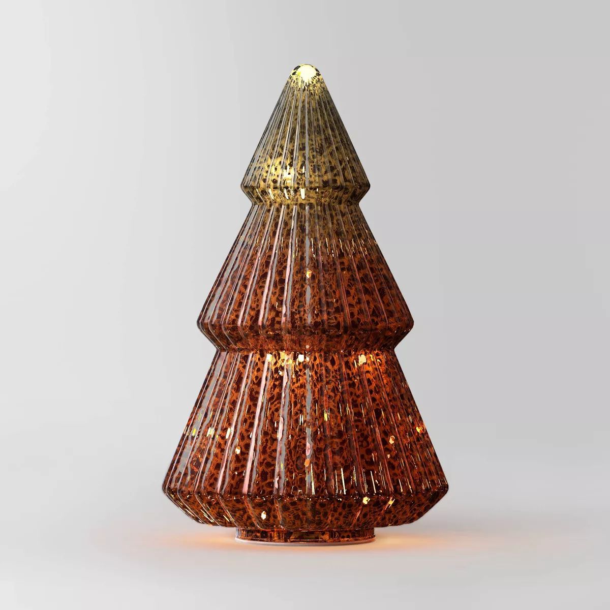 10.25" Battery Operated Lit Glass Christmas Tree Figurine - Wondershop™ Copper | Target