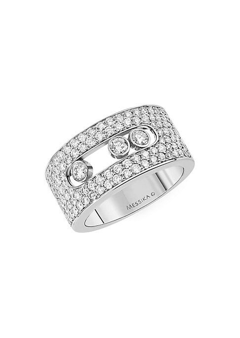 Move Diamond & 18K White Gold Ring | Saks Fifth Avenue