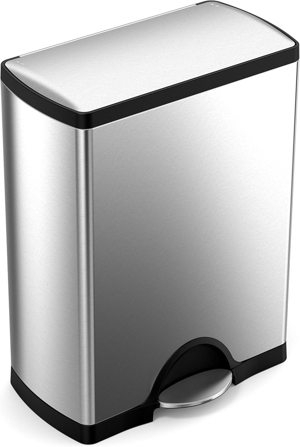 simplehuman 50 Liter / 13.0 Gallon Rectangular Kitchen Step Trash Can, Brushed Stainless Steel | Amazon (US)