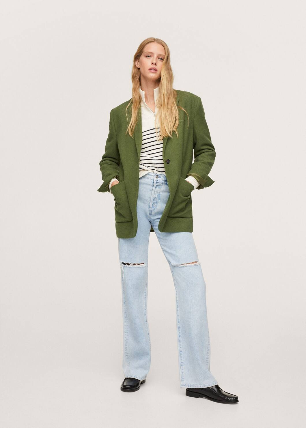Oversized woolen blazer | MANGO (US)