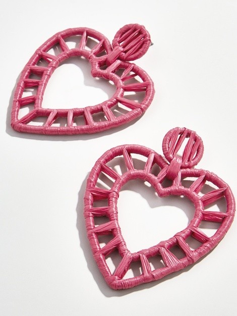 Renata Raffia Heart Earrings | BaubleBar (US)