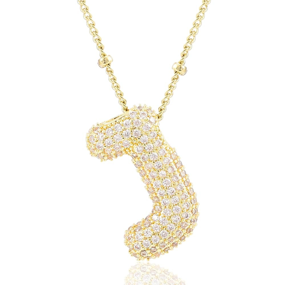 Letter Necklace, 14k Gold Plated Bubble Balloon Dainty Necklace for Women, Amazon Prime Day ... | Amazon (US)