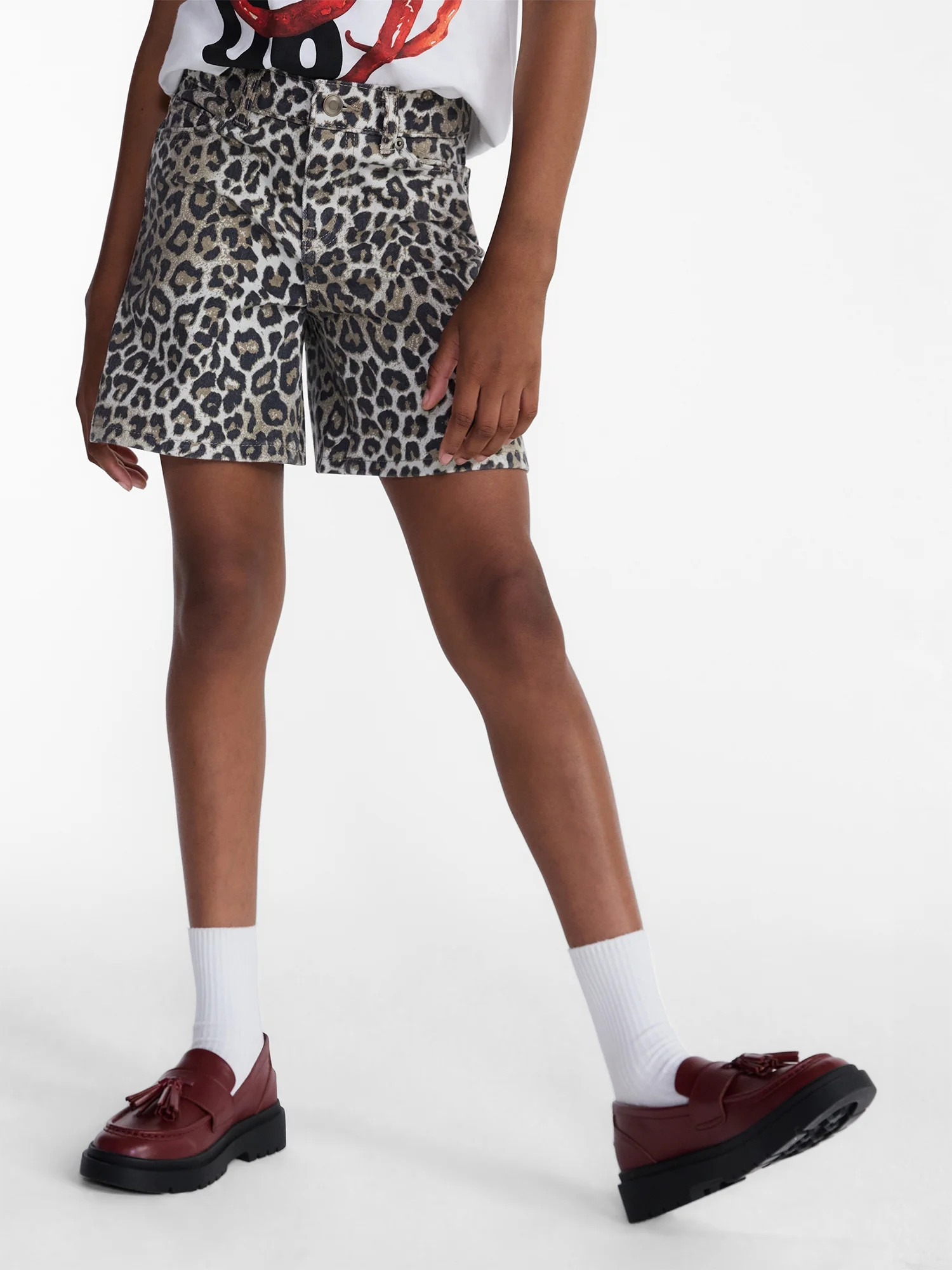 Weekend Academy Girls Printed Baggy Jean Shorts, Sizes 4-18 | Walmart (US)
