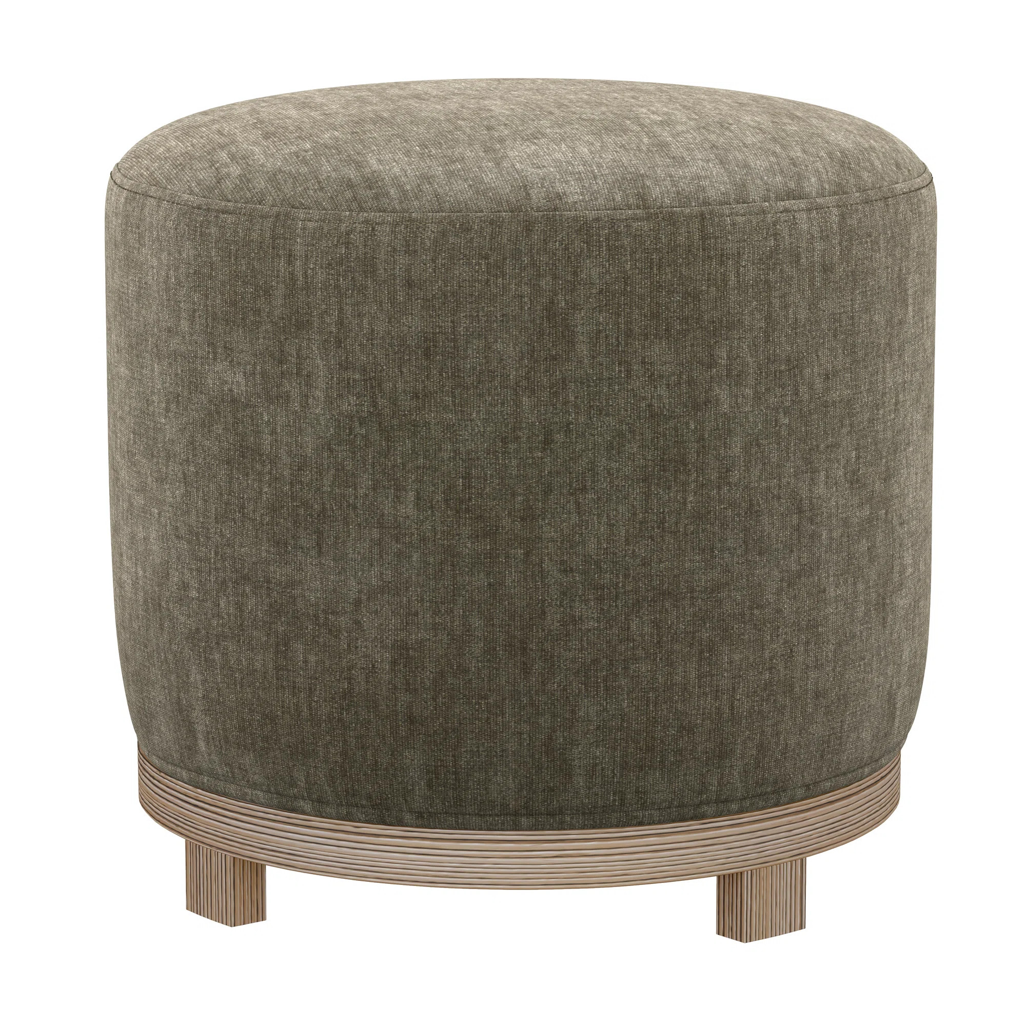 Mid-Century Modern Swivel Ottoman with Wood Base | Wayfair North America