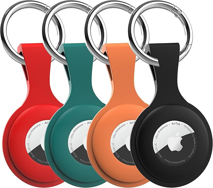 4 Pack AirTag Holder with Keychain - wanchel AirTag case with Anti-Lost Keychain, Protective Air ... | Amazon (US)