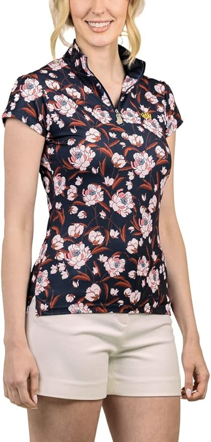 Kastel Denmark Women's Activewear Lightweight Cap Sleeve Sun Shirt | UPF Sun Protection | 1/4 Zip... | Amazon (US)