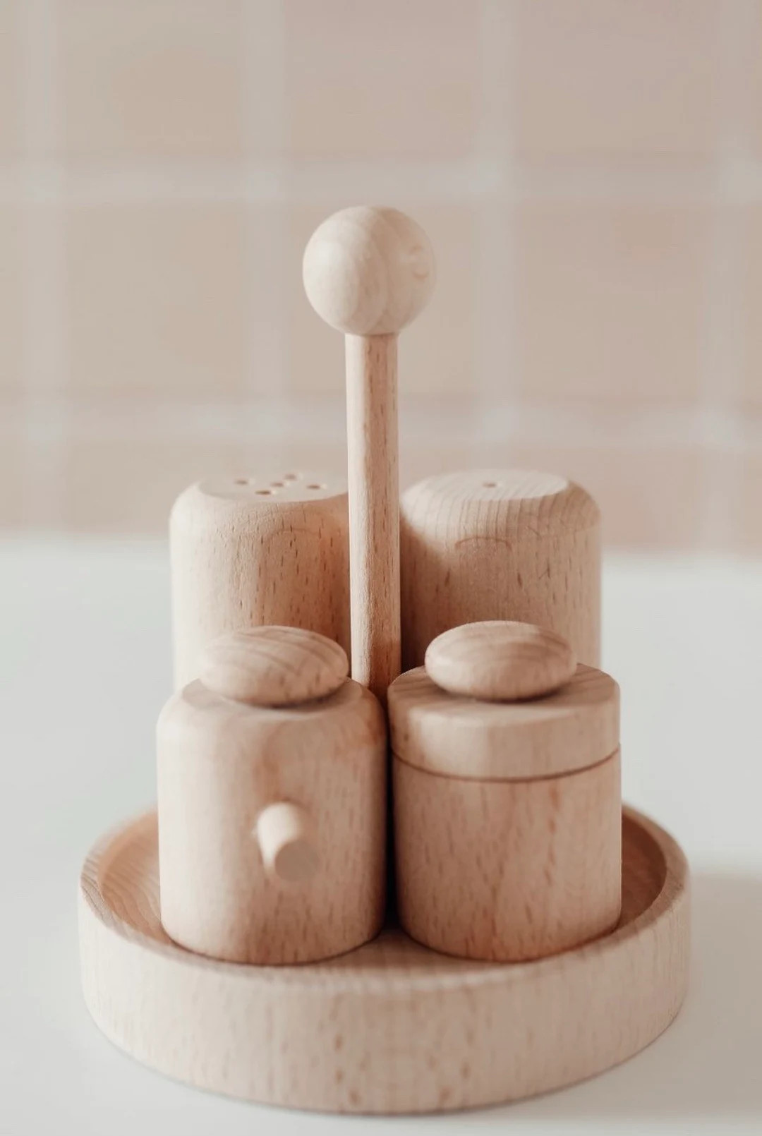Wooden Salt and Pepper Shakers Set for Play Kitchen - Etsy | Etsy (US)