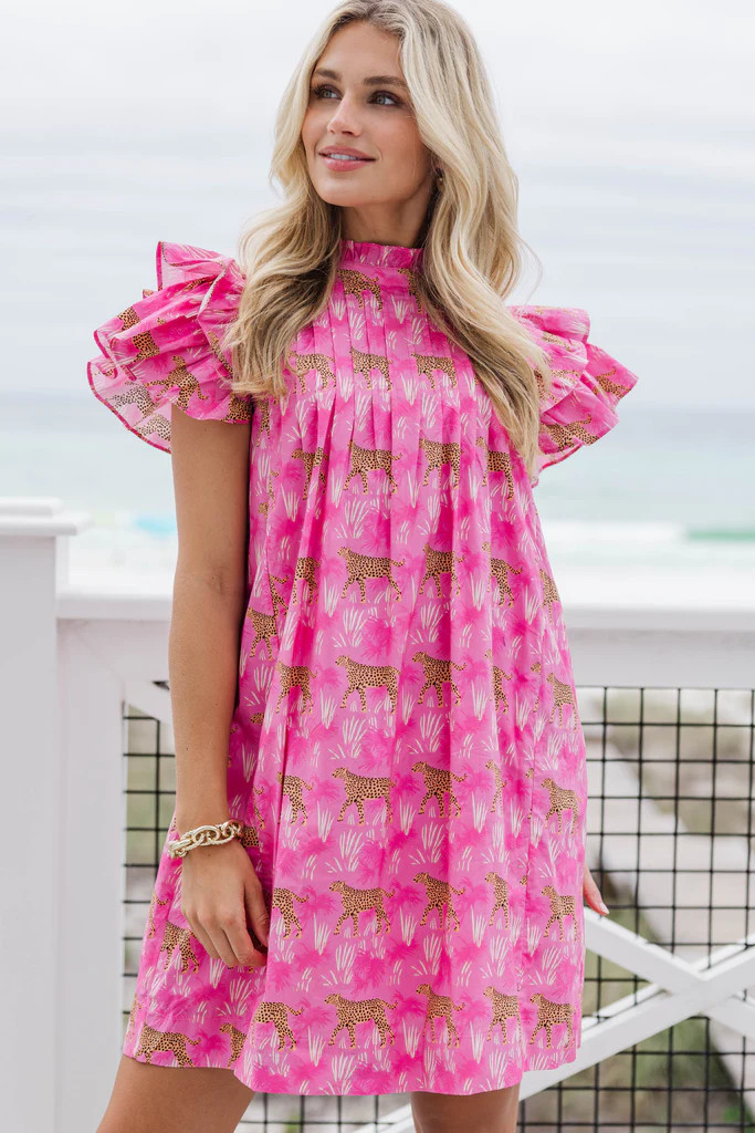 Enough Said Fuchsia Leopard Dress | The Mint Julep Boutique
