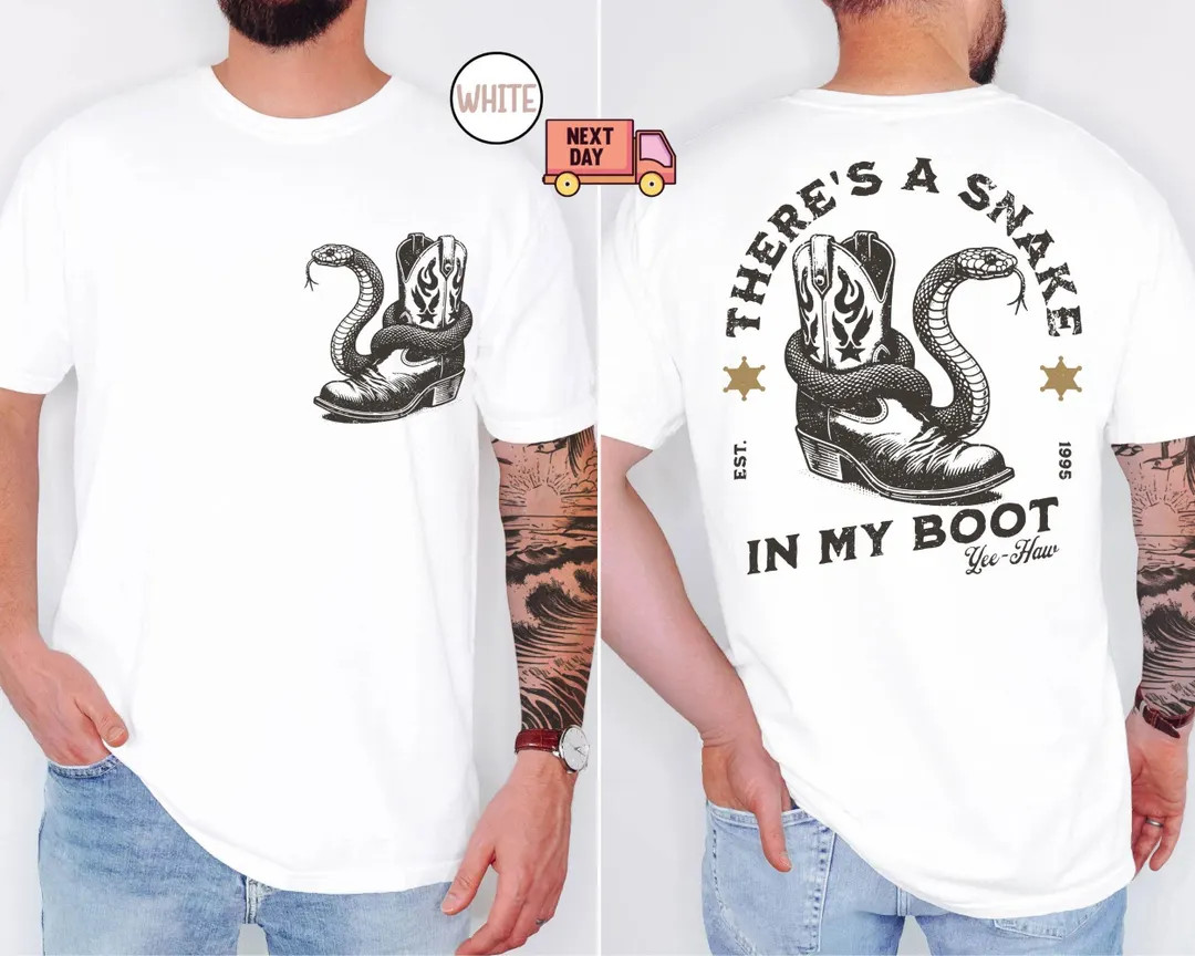 Comfort Colors® Toy Story Mens Shirt, There's A Snake in My Boot Front & Back Print Heavy Weight... | Etsy (US)