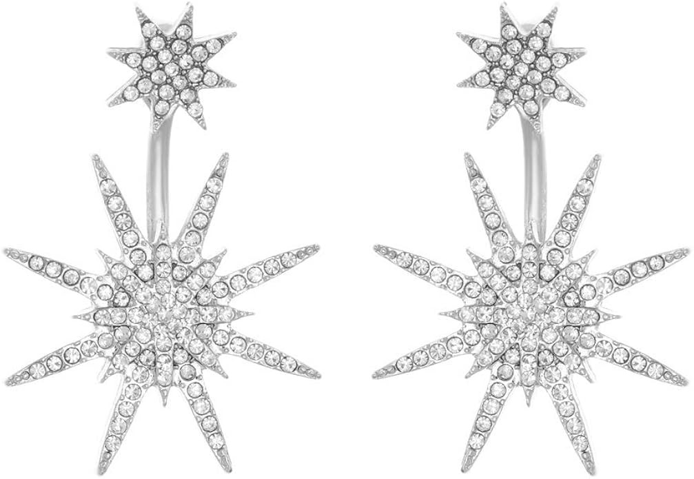 Starburst Earrings for Women- Big Star Earrings - Crystal Star Dangle Drop Earrings, Ideal Gift f... | Amazon (US)